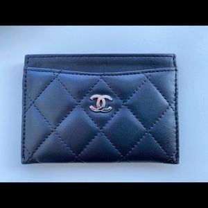Authentic Chanel Quilted Lambskin Card Holder